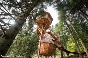 Cabanes sur pilotis à Bol d'Air dans les Vosges