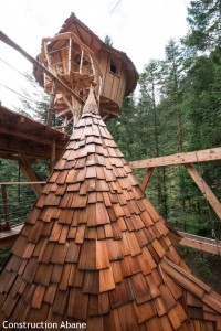 Cabanes sur pilotis à Bol d'Air dans les Vosges
