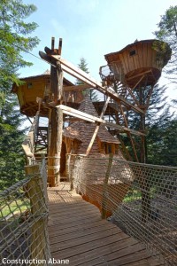 Cabanes sur pilotis à Bol d'Air dans les Vosges